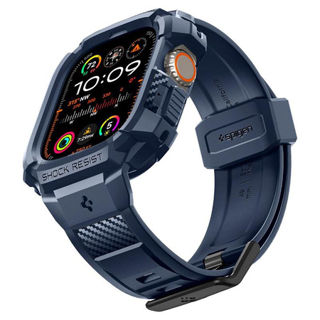 Spigen Rugged Armor Pro - Bracelet avec étui pour Apple Watch Ultra 49 mm (Bleu marine)