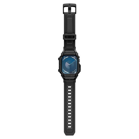 Spigen Rugged Armor Pro - Řemínek s pouzdrem pro Apple Watch 10 42 mm (Matně černá)