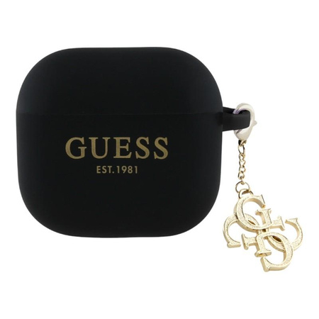 Guess szilikon 4G Charm - AirPods 4 tok (fekete)