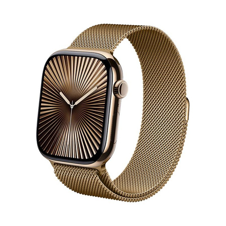 Crong Milano Steel - Cinturino in acciaio inossidabile per Apple Watch 44/45/46/49 mm (oro rosa)