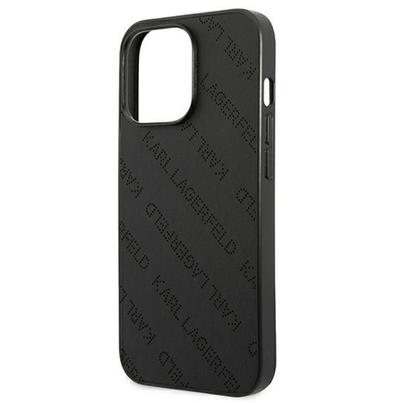 Karl Lagerfeld Perforated Allover - kryt pro iPhone 13 Pro (černý)