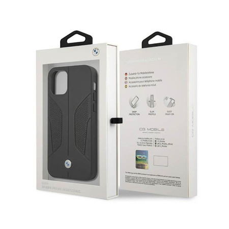 BMW Leather Perforate Sides - Hülle für iPhone 12 / iPhone 12 Pro (Schwarz)