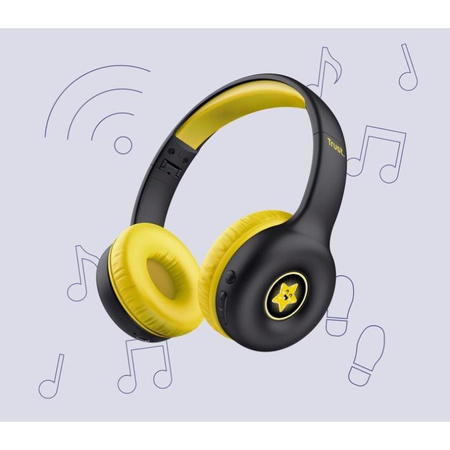 Trust Nouna - Bezdrátová sluchátka pro děti Bluetooth (Černá)