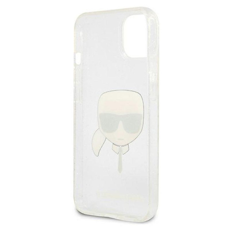 Karl Lagerfeld Karl's Head Glitter - iPhone 13 mini case (silver)