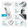Speck Presidio Perfect-Clear ClickLock & MagSafe - iPhone 16 Fall (Klar / Chrom-Finish / Serene Silber)