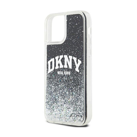 DKNY Liquid Glitter Big Logo - Coque iPhone 12 / iPhone 12 Pro (noir)