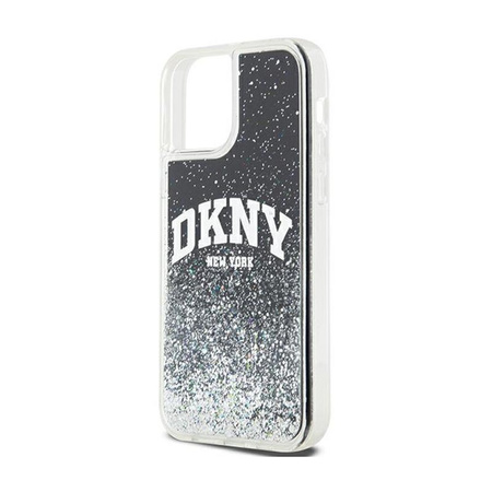 DKNY Liquid Glitter Big Logo - iPhone 12 / iPhone 12 Pro tok (fekete)