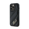 Karl Lagerfeld Diagonal Quilted Script - Étui pour iPhone 14 Pro (noir)