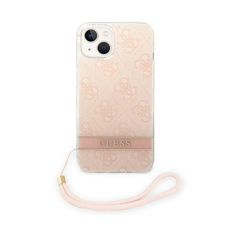 Guess 4G Print Cord - pouzdro se šňůrkou na iPhone 14 (růžové)