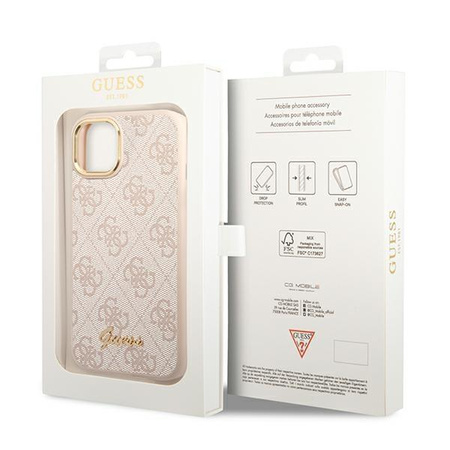 Guess 4G Metal Camera Outline Case - Coque pour iPhone 14 Plus (Rose)