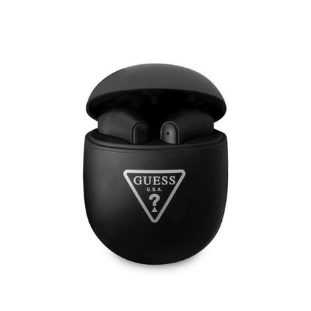 Guess Triangle Logo - sluchátka TWS + dokovací stanice (černá)