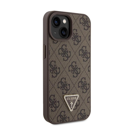 Guess Crossbody 4G Metal Logo - pouzdro pro iPhone 15 (hnědé)