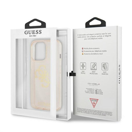 Guess Glitter 4G Big Logo - iPhone 13 Pro Max Case (Gold)