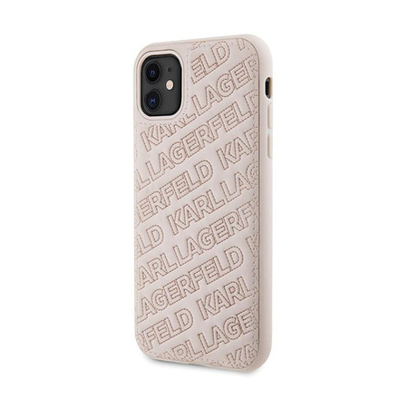 Karl Lagerfeld Quilted K Pattern - iPhone 11 Tasche (Rosa)
