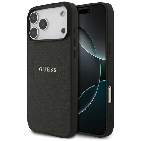 Guess Grained Ring MagSafe - Hülle iPhone 17 Pro Max (schwarz)