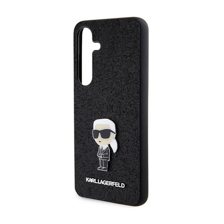 Karl Lagerfeld Fixed Glitter Iconic Logo Metal Pin - pouzdro pro Samsung Galaxy S24 (černé)