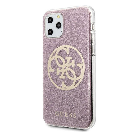 Guess Circle Glitter 4G - Etui iPhone 11 Pro Max (różowy)