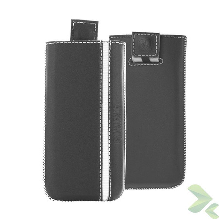 Valenta Pocket Stripe - Leather slip case (black)