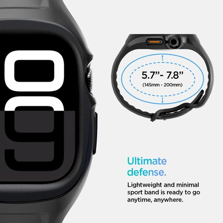 Spigen Liquid Air Pro - Bracelet avec étui pour Apple Watch 10 46 mm (Noir mat)