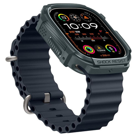 Spigen Rugged Armor - tok Apple Watch Ultra 1/2 49 mm-es órához (Abyss Green)