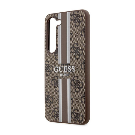 Guess 4G Printed Stripe - Etui Samsung Galaxy S23 (brązowy)