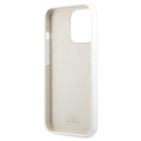 Karl Lagerfeld Silikon Karl & Choupette - iPhone 13 Pro Tasche (weiß)