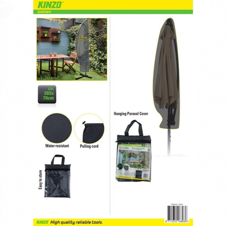 Kinzo - Schutzhülle für Gartenschirm 265x70 cm (Anthrazit)