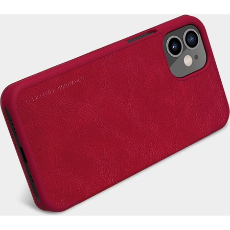 Kožené pouzdro Nillkin Qin - Pouzdro pro Apple iPhone 12 Mini (červené)