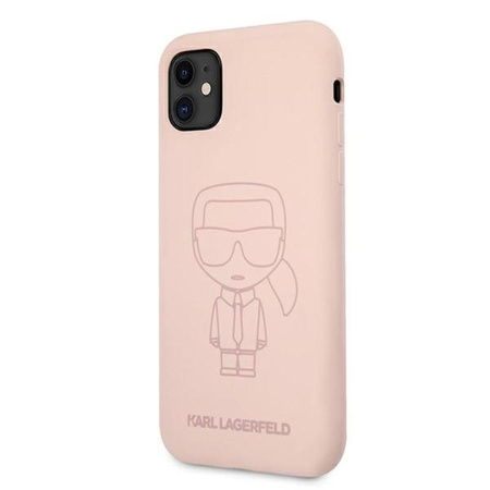 Karl Lagerfeld Silikonové pouzdro Ikonik Outline - iPhone 11 (růžové)
