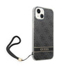 Guess 4G Print Cord - Etui ze smyczką iPhone 14 (czarny)