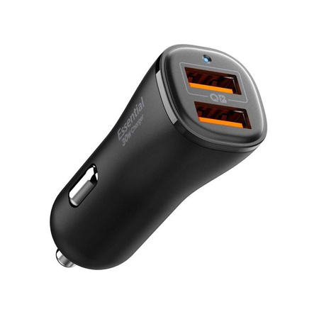 Spigen Essential EV302 - Nabíječka do auta 2x USB-A 30W (černá)