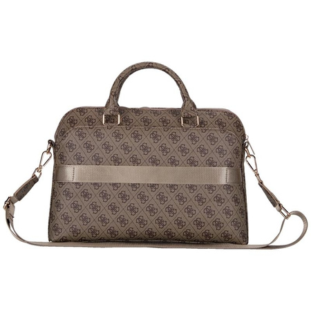 Guess 4G Zipper Pocket Triangle Logo - 15" Notebook Bag (brown)