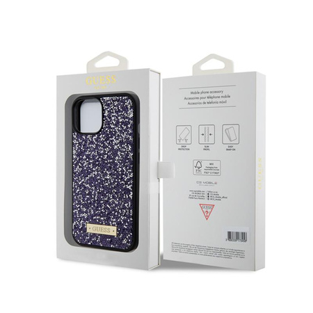 Guess Rhinestone Metal Logo - Coque iPhone 15 (rose)