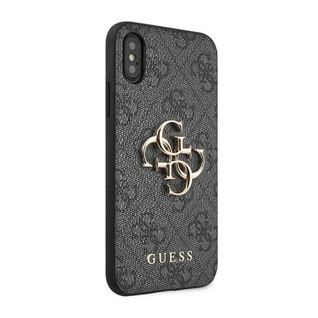 Guess 4G Big Metal Logo - Coque iPhone X (grise)