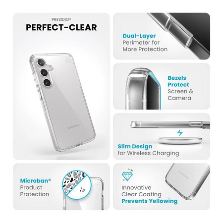 Speck Presidio Perfect-Clear - Samsung Galaxy S24+ Case (Clear/Clear)