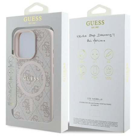 Guess 4G Ring Classic Logo MagSafe - Case for iPhone 16 Pro Max (pink)