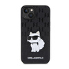 Karl Lagerfeld Saffiano Monogram NFT Choupette - Tasche für iPhone 14 Plus (Schwarz)