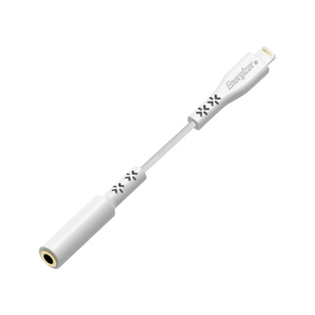 Energizer HardCase - audio adaptér Lightning na 3,5 mm jack s certifikací MFi 11 cm EU (bílý) doživotní záruka