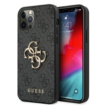 Guess 4G Big Metal Logo - iPhone 12 / iPhone 12 Pro Tasche (grau)