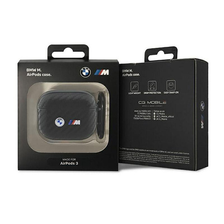 BMW Carbon Double Metal Logo - Étui AirPods 3 (Noir)