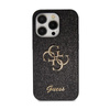 Pouzdro Guess Glitter Script Big 4G - iPhone 14 Pro (černé)