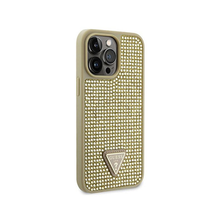 Guess Rhinestone Triangle - iPhone 14 Pro Max Case (Gold)