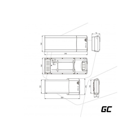 Green Cell - Batterie E-Bike avec chargeur 36V 12Ah 432Wh Li-Ion 5.5x2.1mm