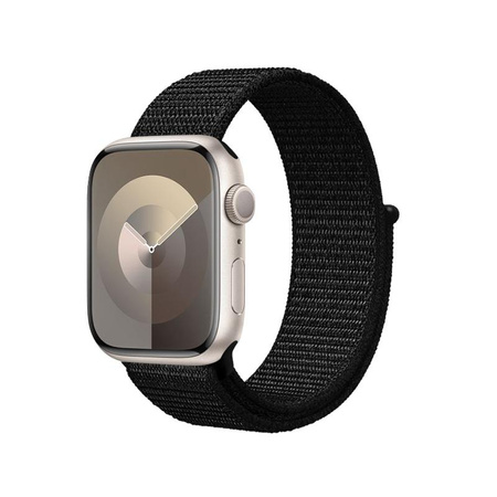 Crong Nylon Reflex - Bracelet sport pour Apple Watch 38/40/41/42 mm (noir)