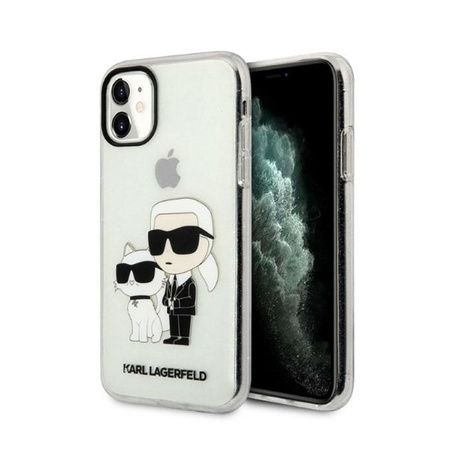 Karl Lagerfeld IML Glitter NFT Karl & Choupette - iPhone 11 Case (Transparent)