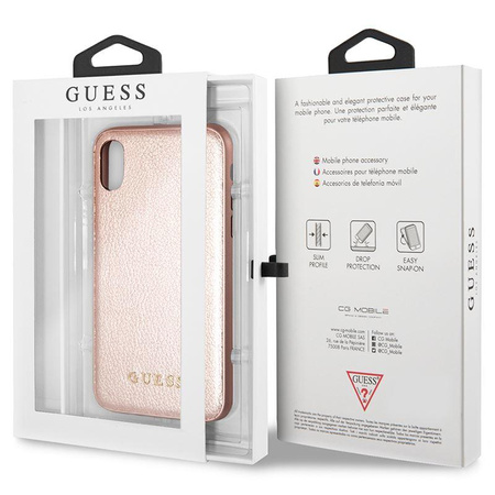 Guess Iridescent - Coque iPhone Xs / X (or rose)