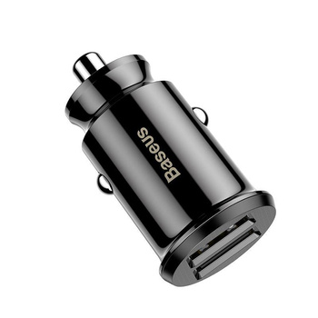 Baseus Grain - Autótöltő 2 x USB, 5 V / 3,1 A (fekete)