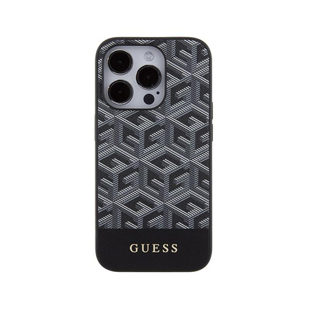 Guess GCube Stripes MagSafe - Etui iPhone 15 Pro (czarny)