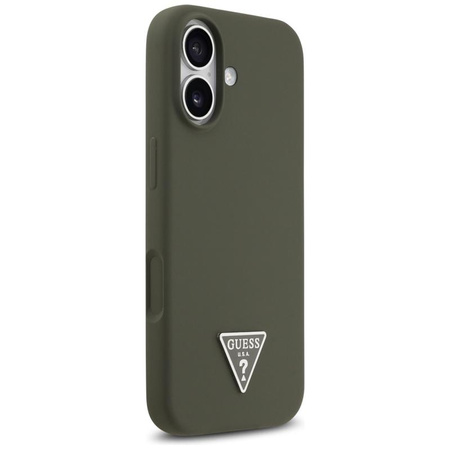 Guess Silicone Triangle Logo MagSafe - Pouzdro iPhone 17 (khaki)