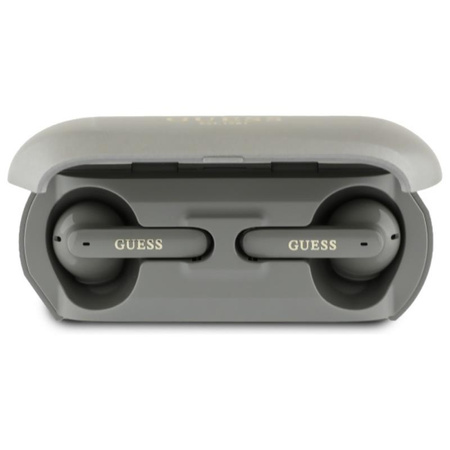 Guess Elongated Metallic Printed Logo - Bluetooth TWS Ohrhörer + Ladehülle (Grau)